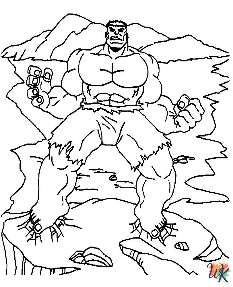 coloriage Hulk  à imprimer pour enfant de 9 ans