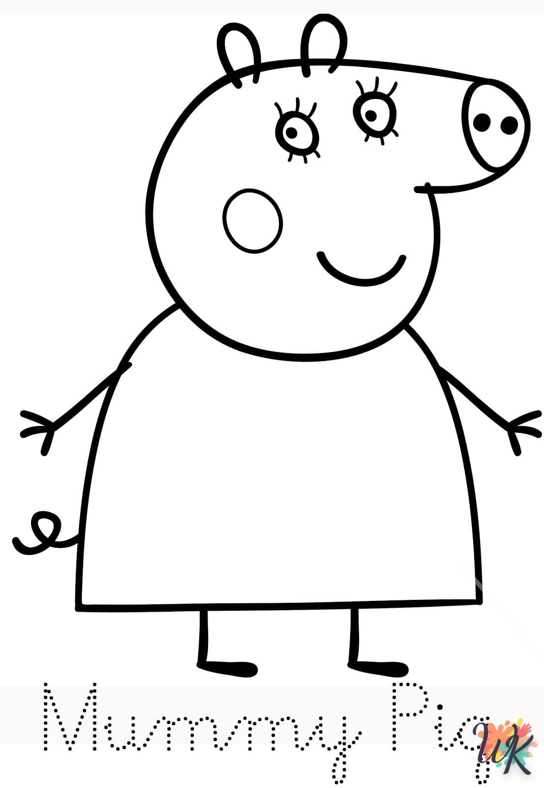 coloriage Peppa Pig  à numéro adulte en ligne gratuit