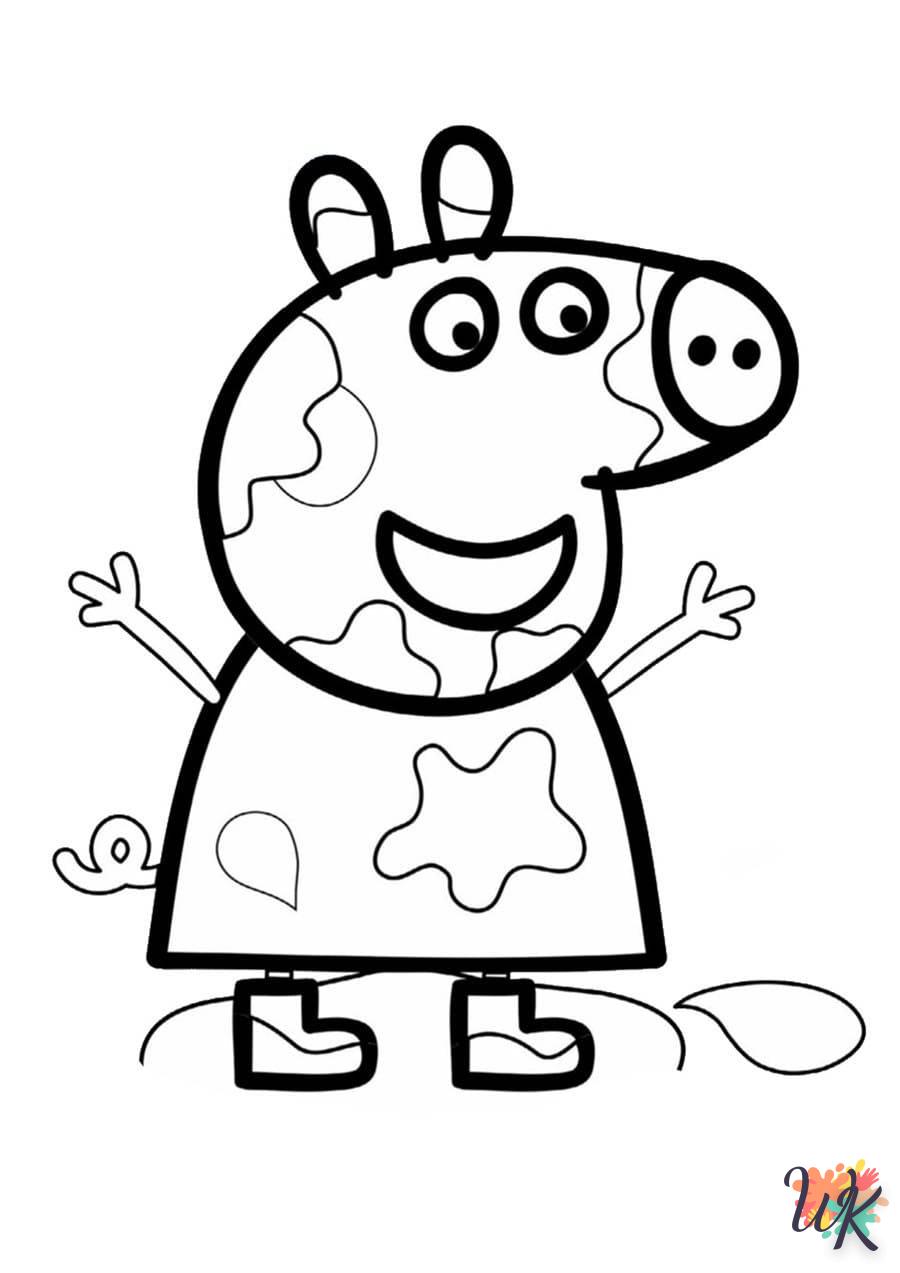 coloriage Peppa Pig  dinosaures en ligne gratuit à imprimer