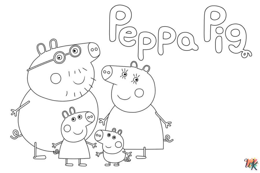 coloriage Peppa Pig  à imprimer pour enfant de 2 ans