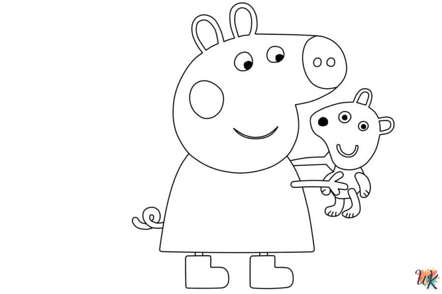 coloriage Peppa Pig  à imprimer pour enfant de 7 ans