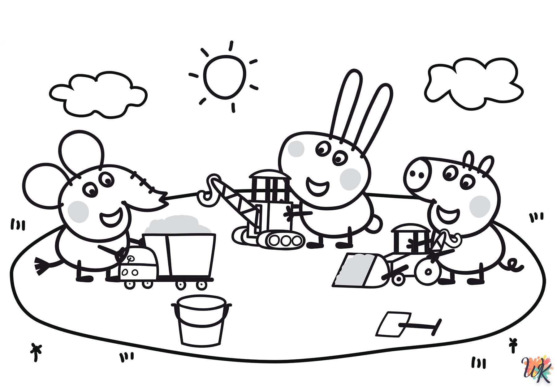 coloriage Peppa Pig  à imprimer pour enfant de 6 ans