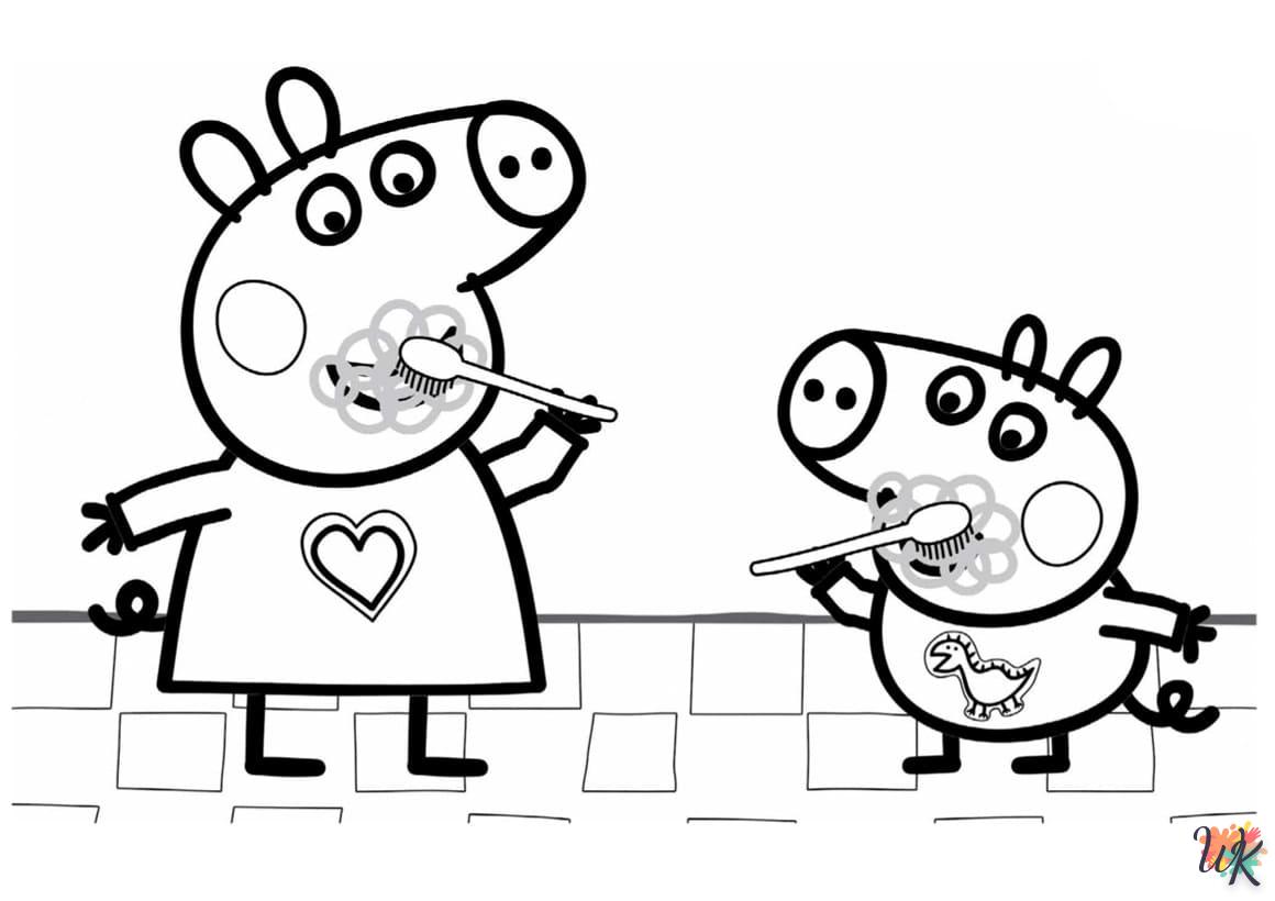 coloriage Peppa Pig  pour enfant de 5 ans