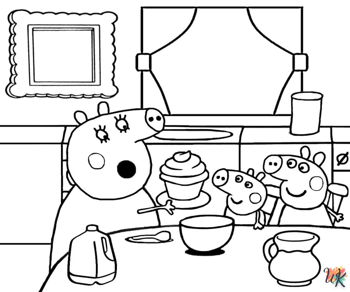 coloriage Peppa Pig  à imprimer pour enfant de 2 ans