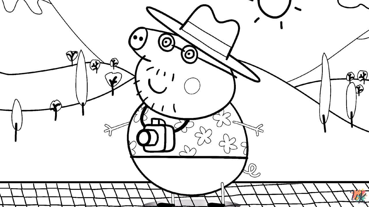 coloriage Peppa Pig  à imprimer pour enfant de 6 ans