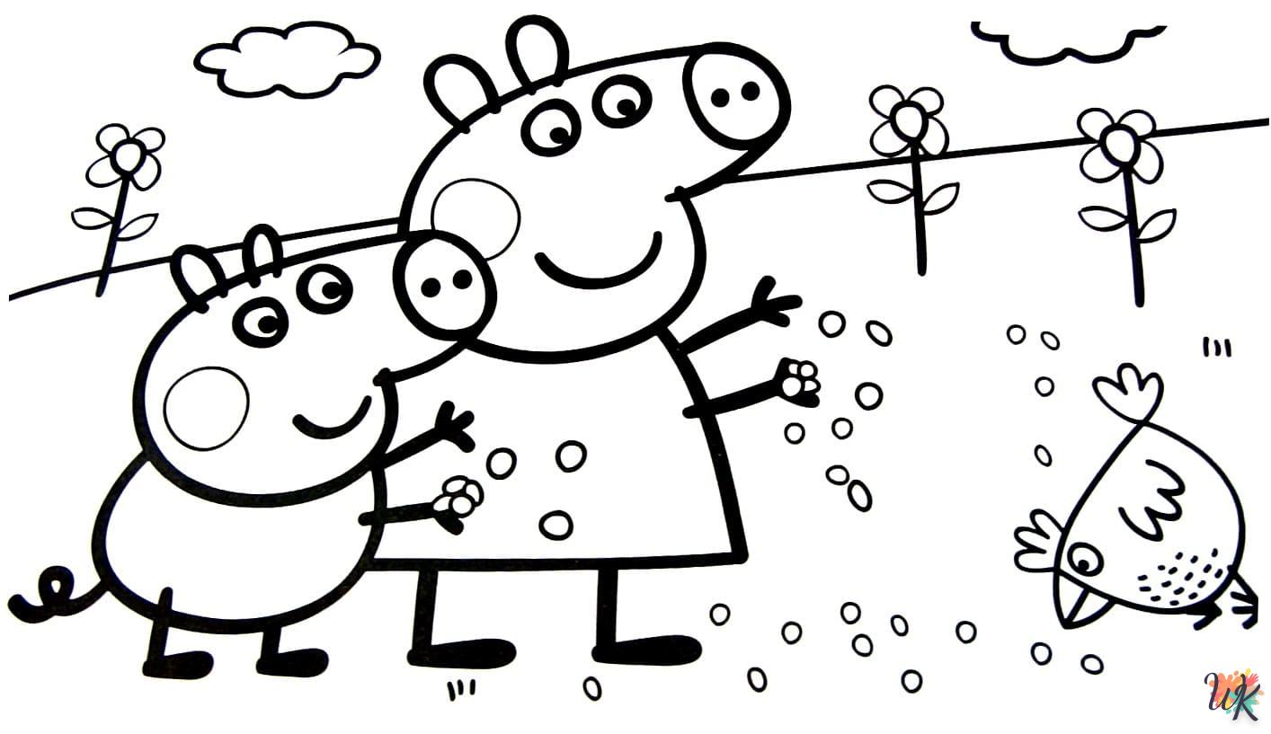 coloriage Peppa Pig  animaux enfant a imprimer