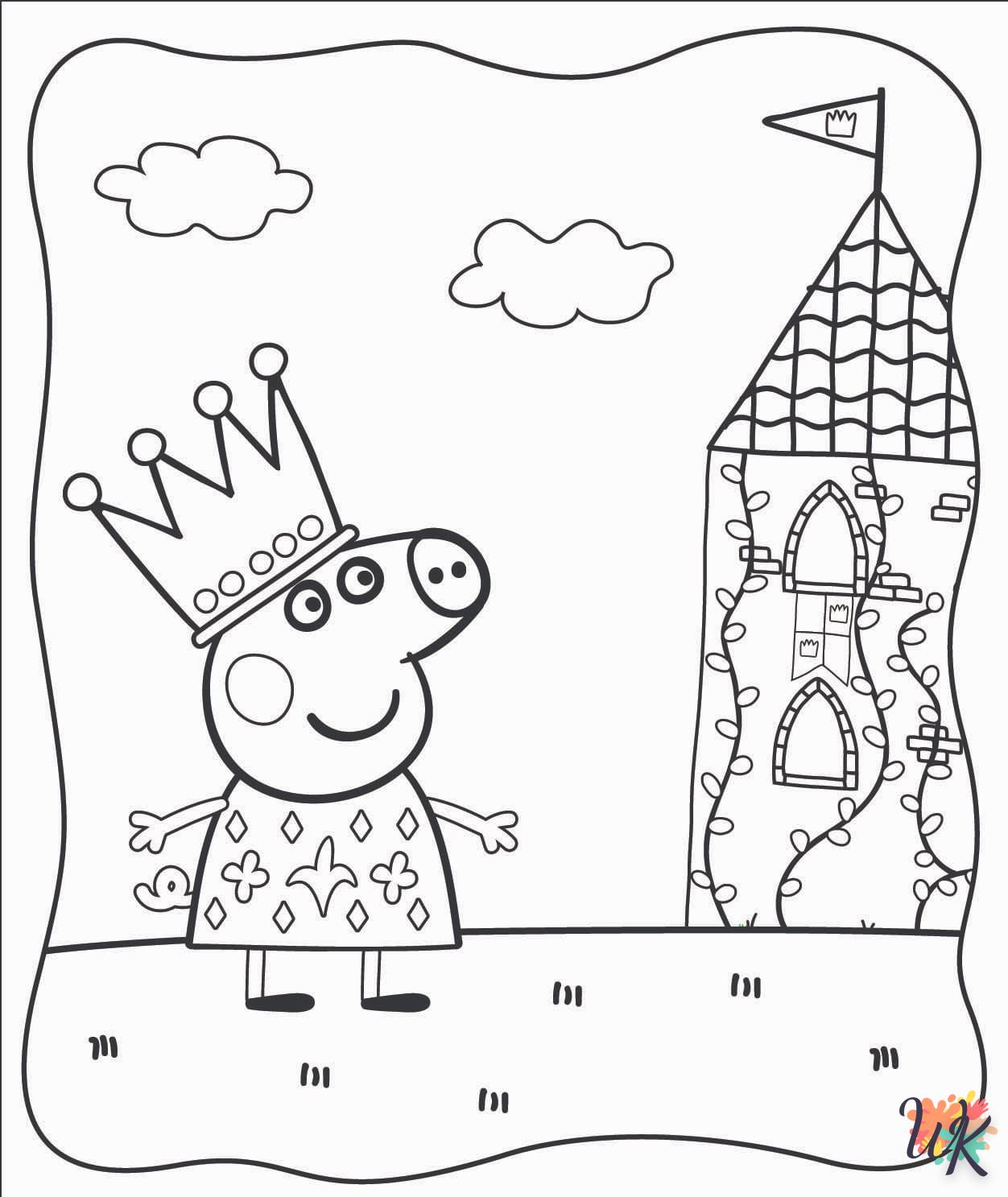 coloriage Peppa Pig  pour enfant de 8 ans