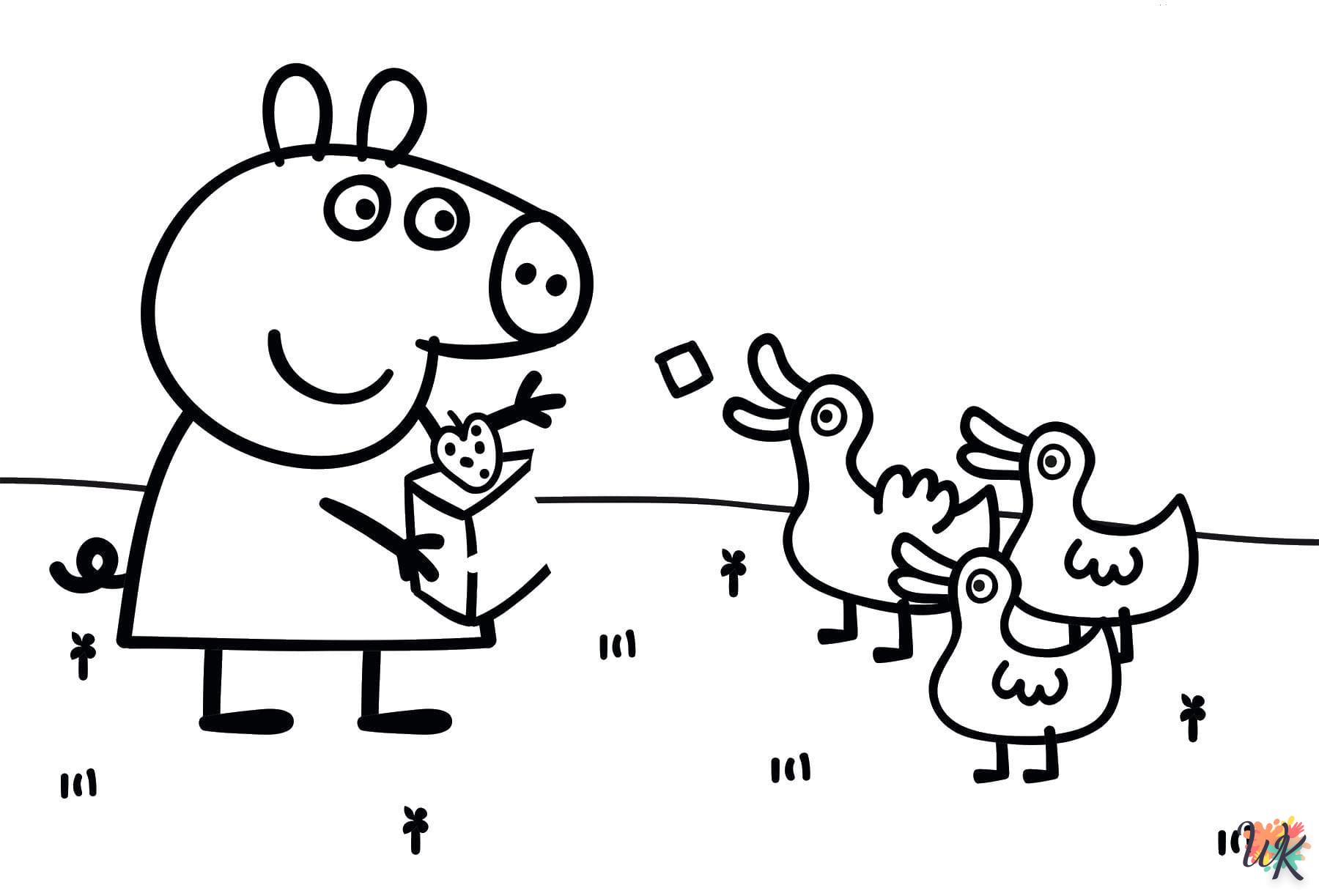 coloriage Peppa Pig  pour lutter contre le stress