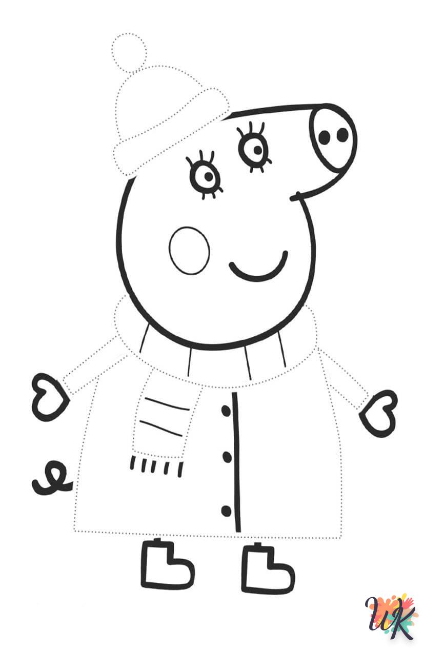 coloriage Peppa Pig  à numéro adulte en ligne gratuit