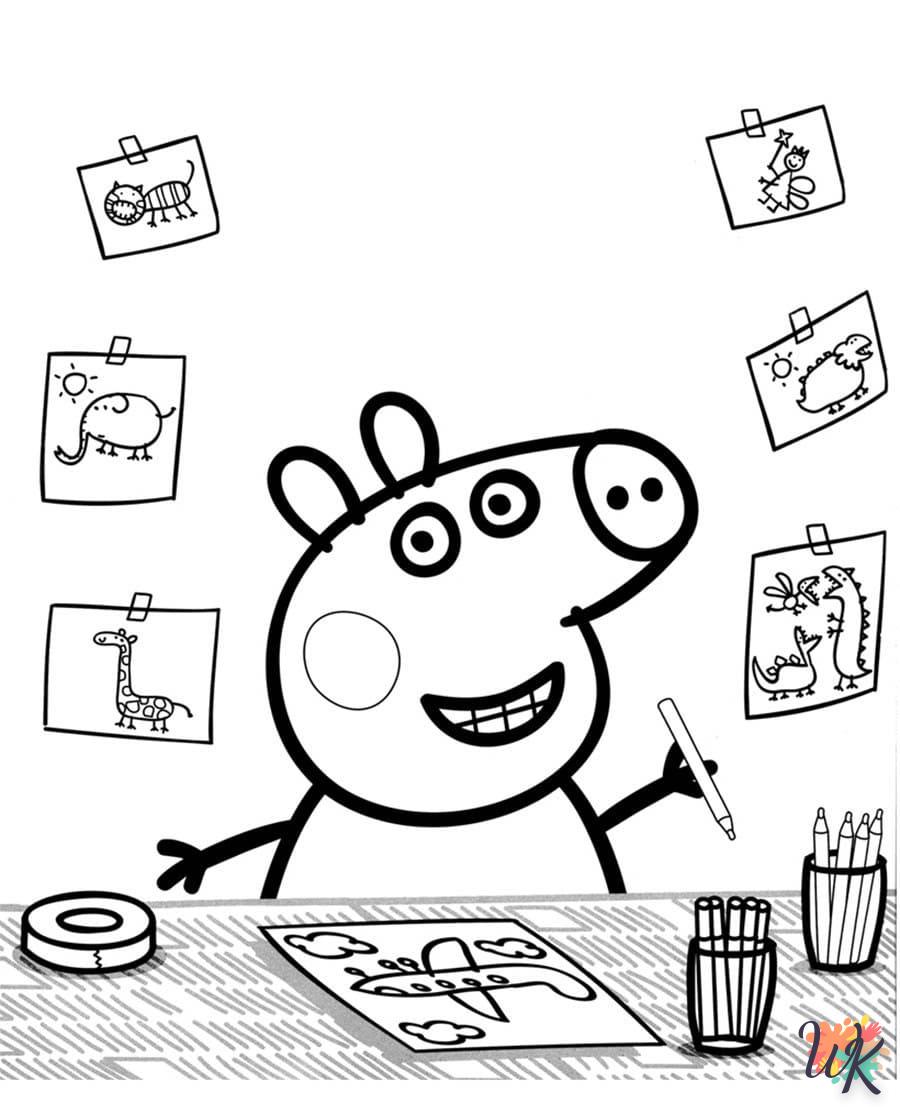 coloriage Peppa Pig  bebe animaux a imprimer gratuit