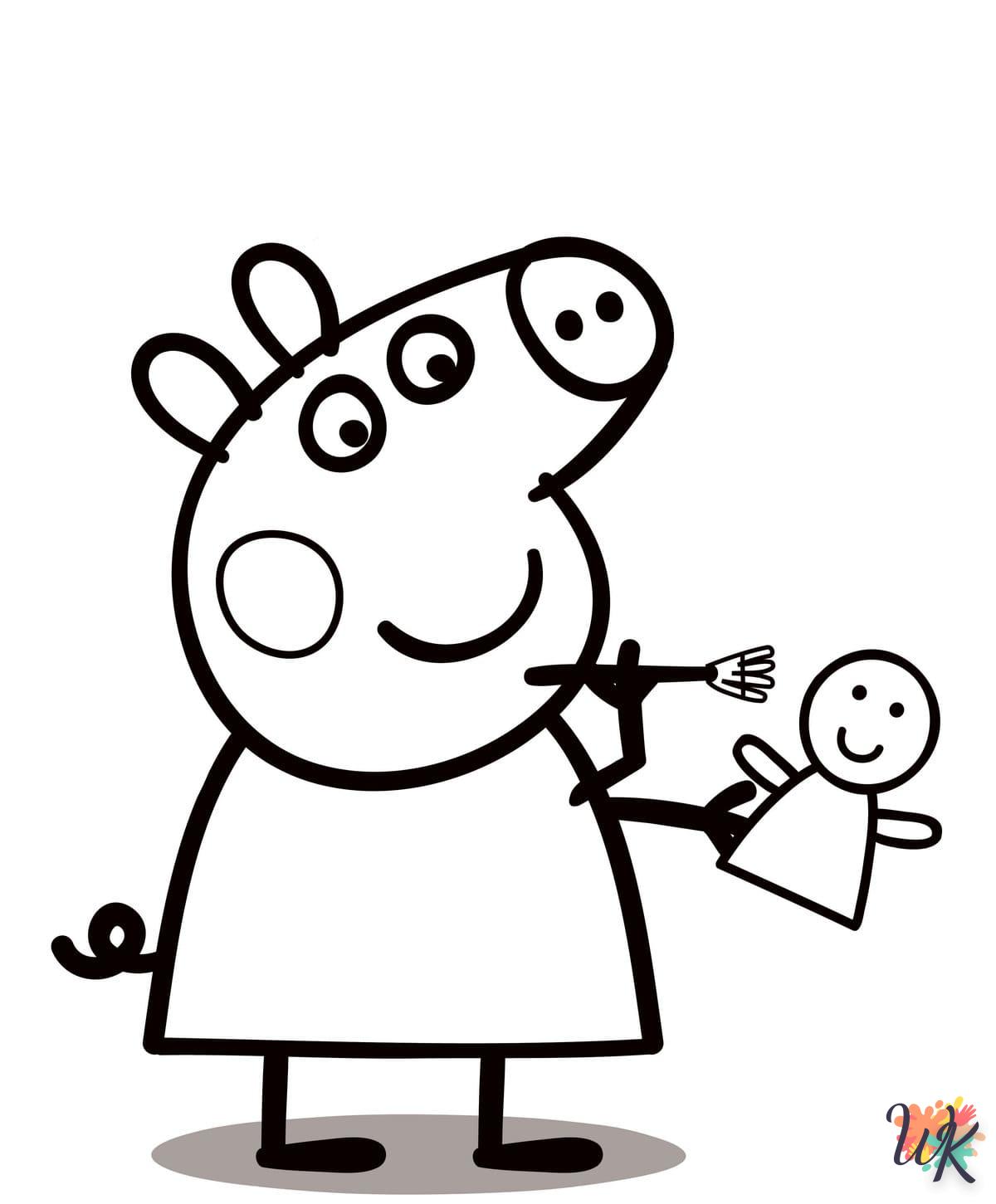 coloriage Peppa Pig  pour lutter contre le stress