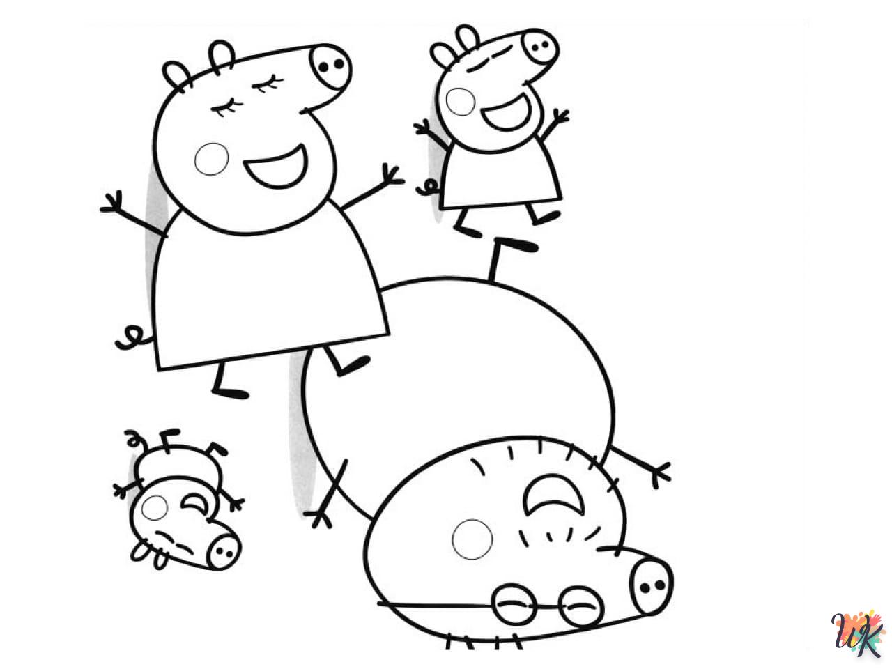 coloriage Peppa Pig  pour enfant de 8 ans