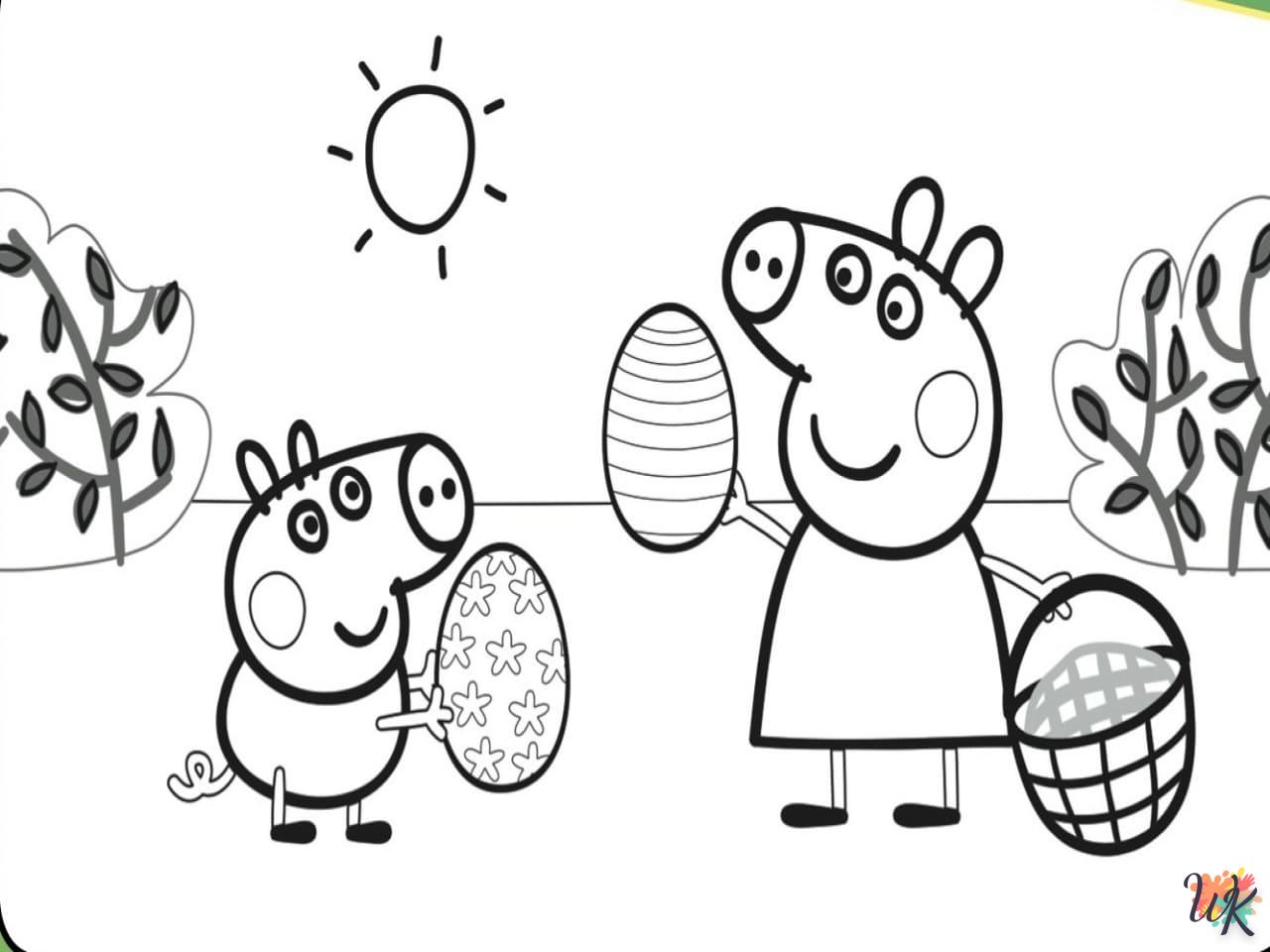 coloriage Peppa Pig  à imprimer pour enfant de 9 ans