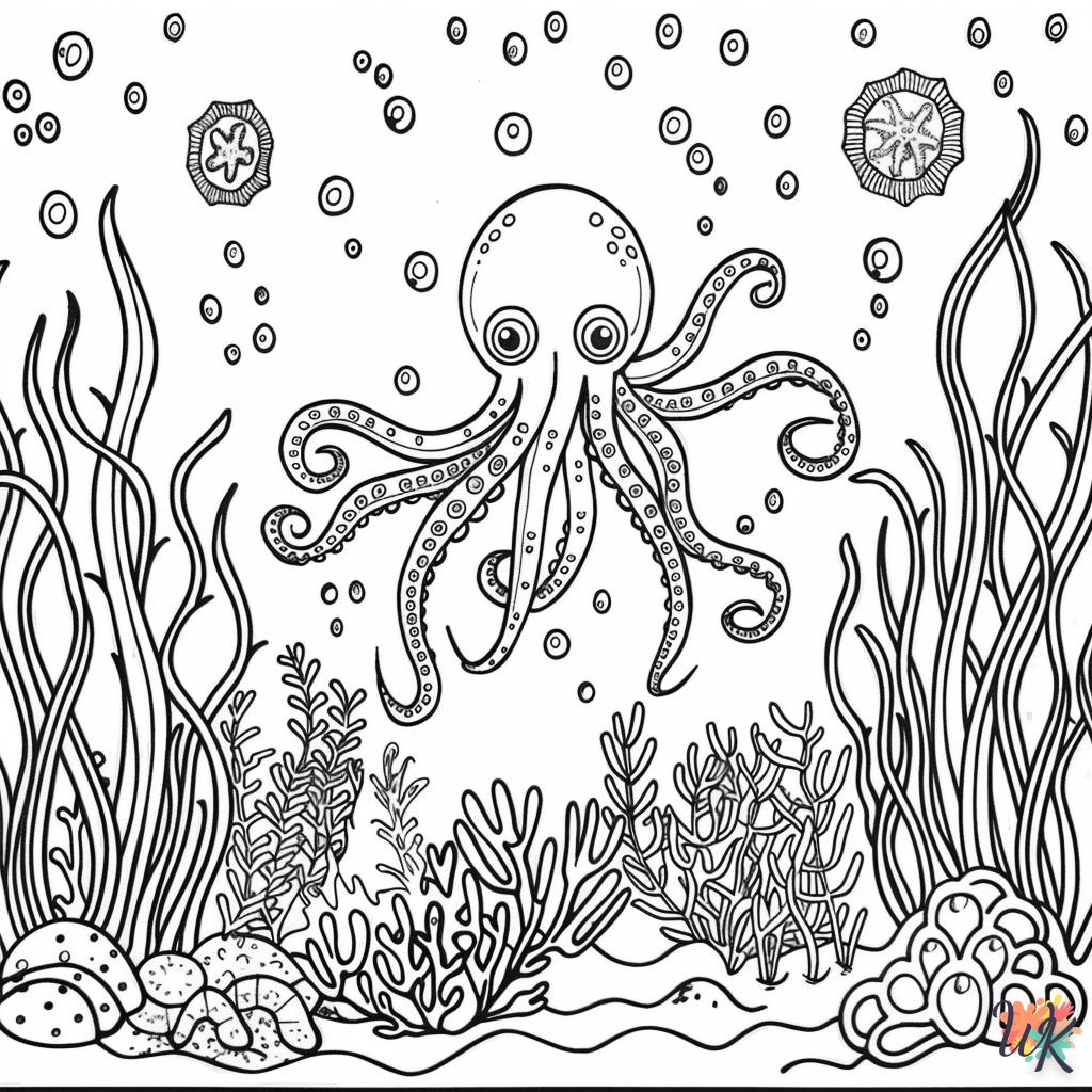 coloriage Pieuvre  a imprimer gratuit