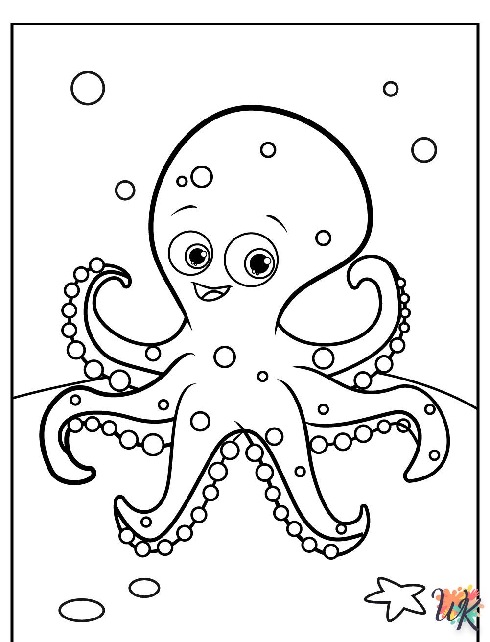 coloriage Pieuvre  pour enfant de 5 ans