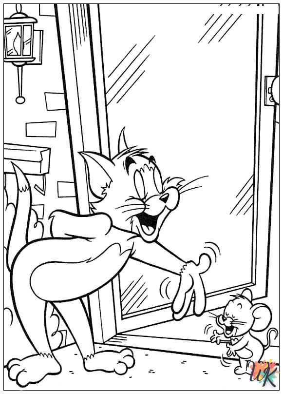 coloriage Tom et Jerry  automne en ligne gratuit à imprimer