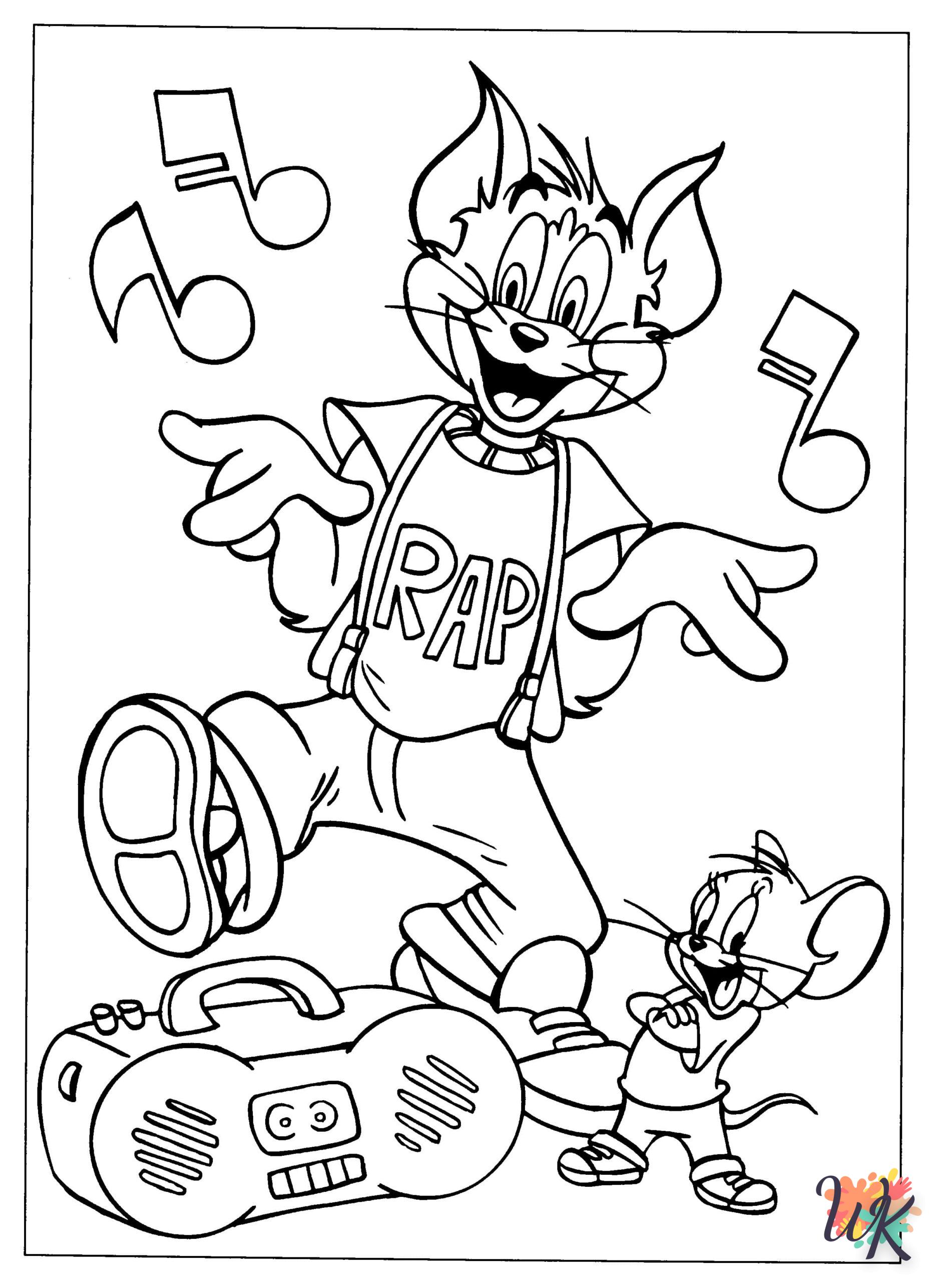 coloriage Tom et Jerry  pour enfant a imprimer gratuit