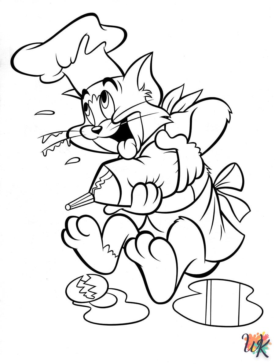 coloriage Tom et Jerry  a imprimer pour enfant de 4 ans