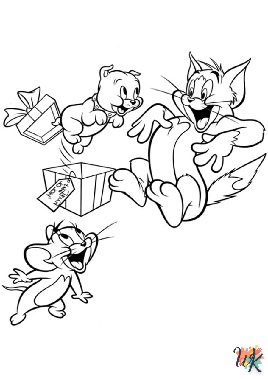 coloriage Tom et Jerry  dinosaures en ligne gratuit à imprimer