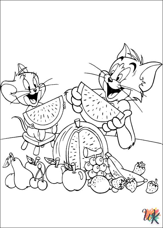 coloriage Tom et Jerry  et decoupage a imprimer gratuit