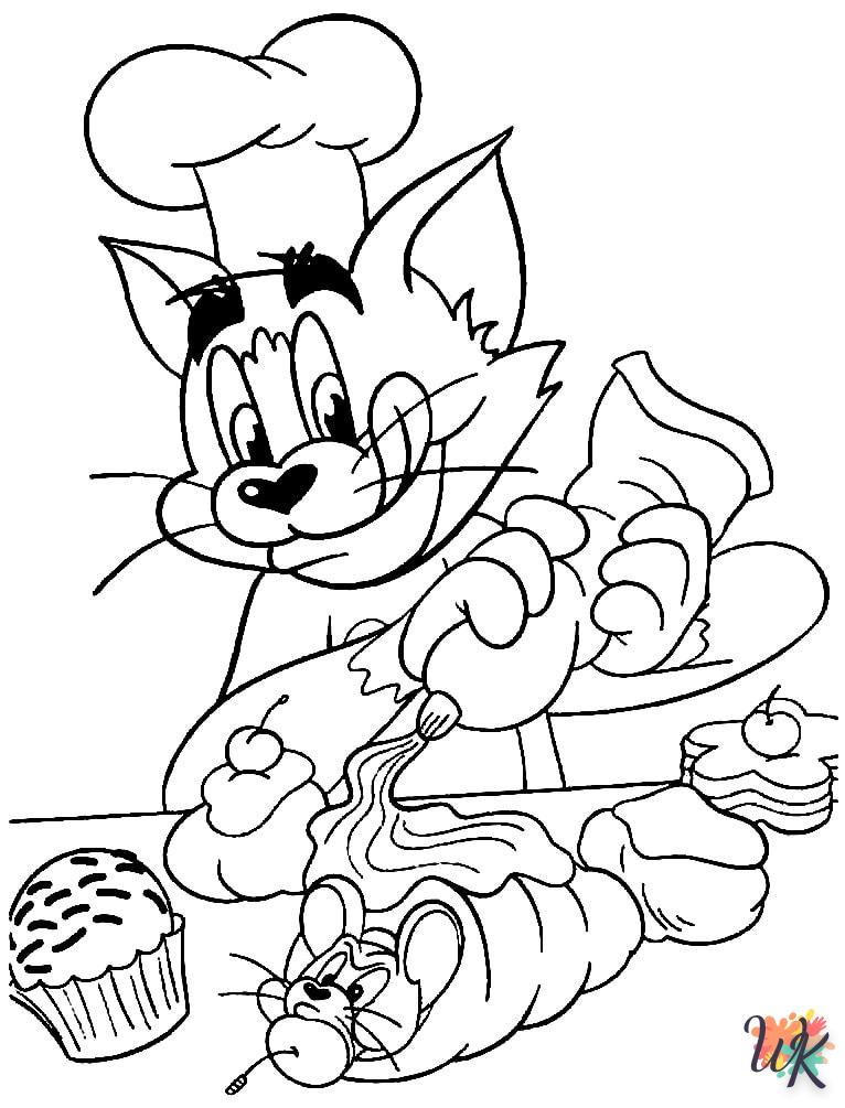 coloriage Tom et Jerry  et découpage à imprimer