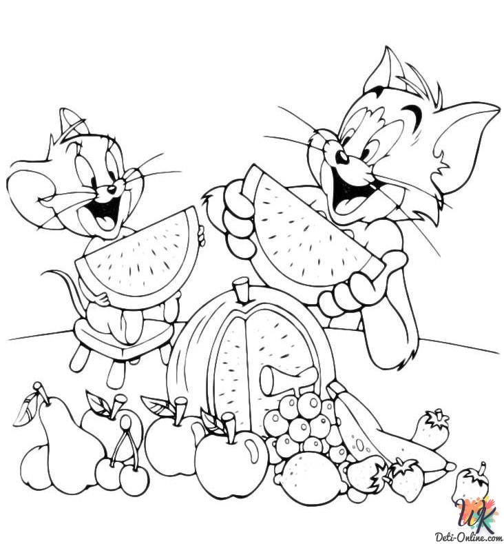 coloriage Tom et Jerry  de noël gratuit à imprimer en ligne