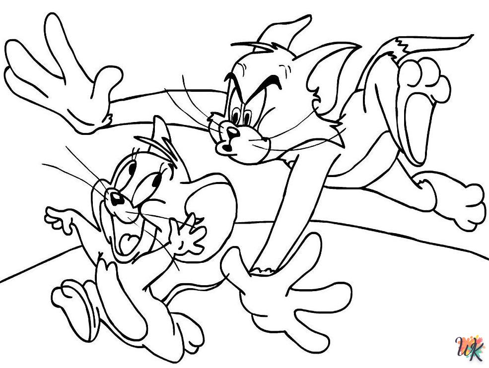 coloriage Tom et Jerry  à imprimer pour enfant de 4 ans