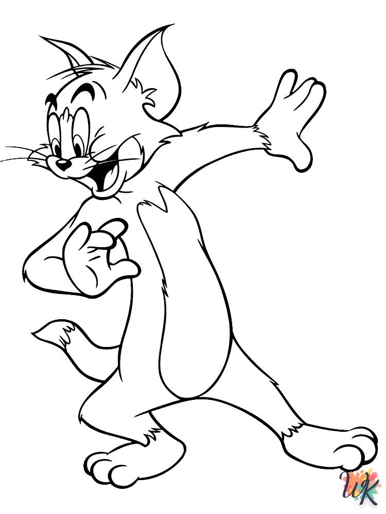 coloriage Tom et Jerry  dinosaures en ligne gratuit à imprimer