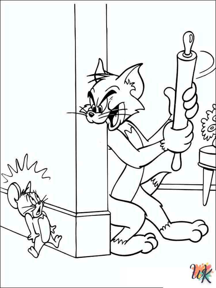 coloriage Tom et Jerry  à imprimer pour enfant de 8 ans