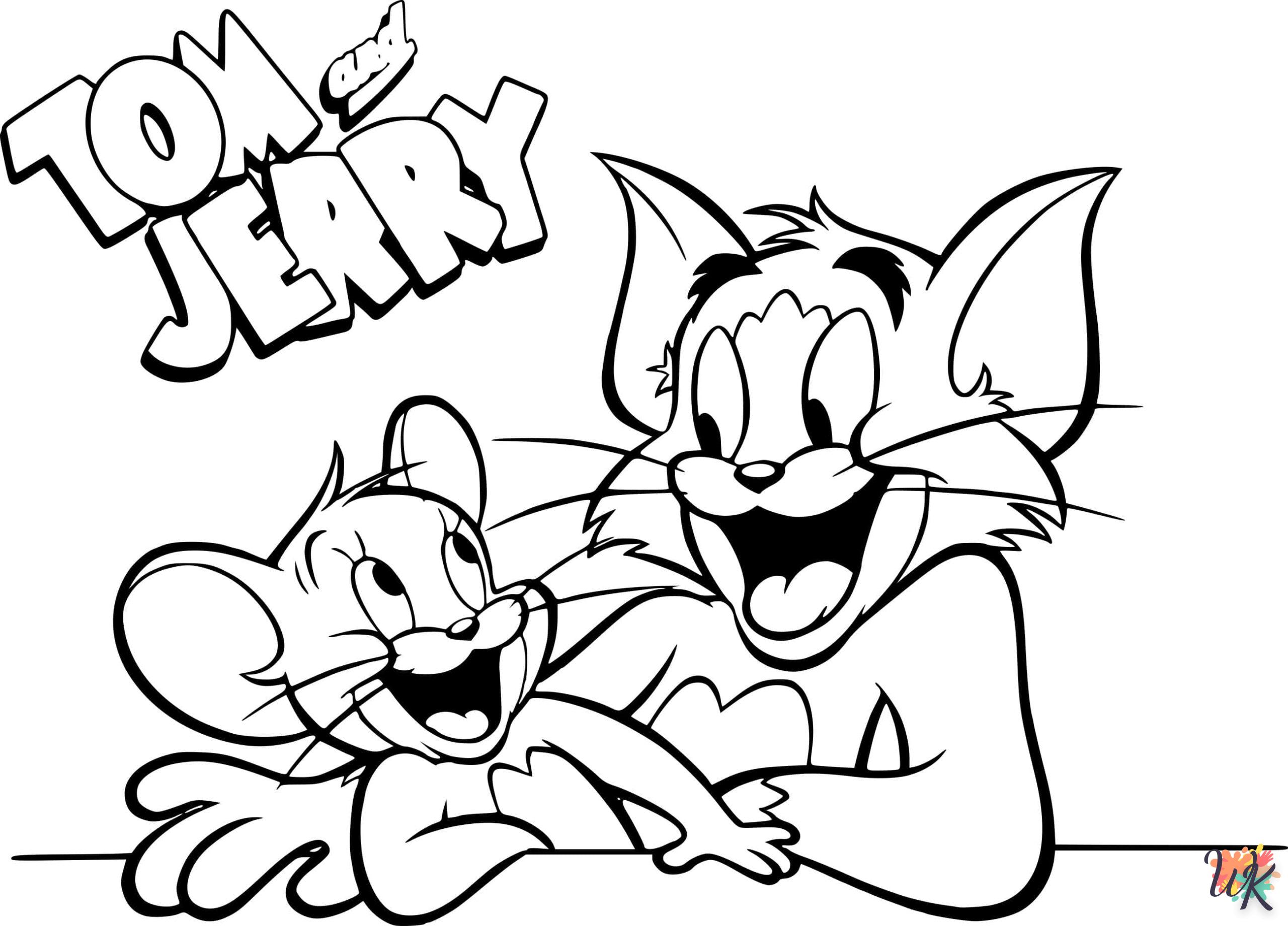 coloriage Tom et Jerry  a imprimer pour enfant de 4 ans