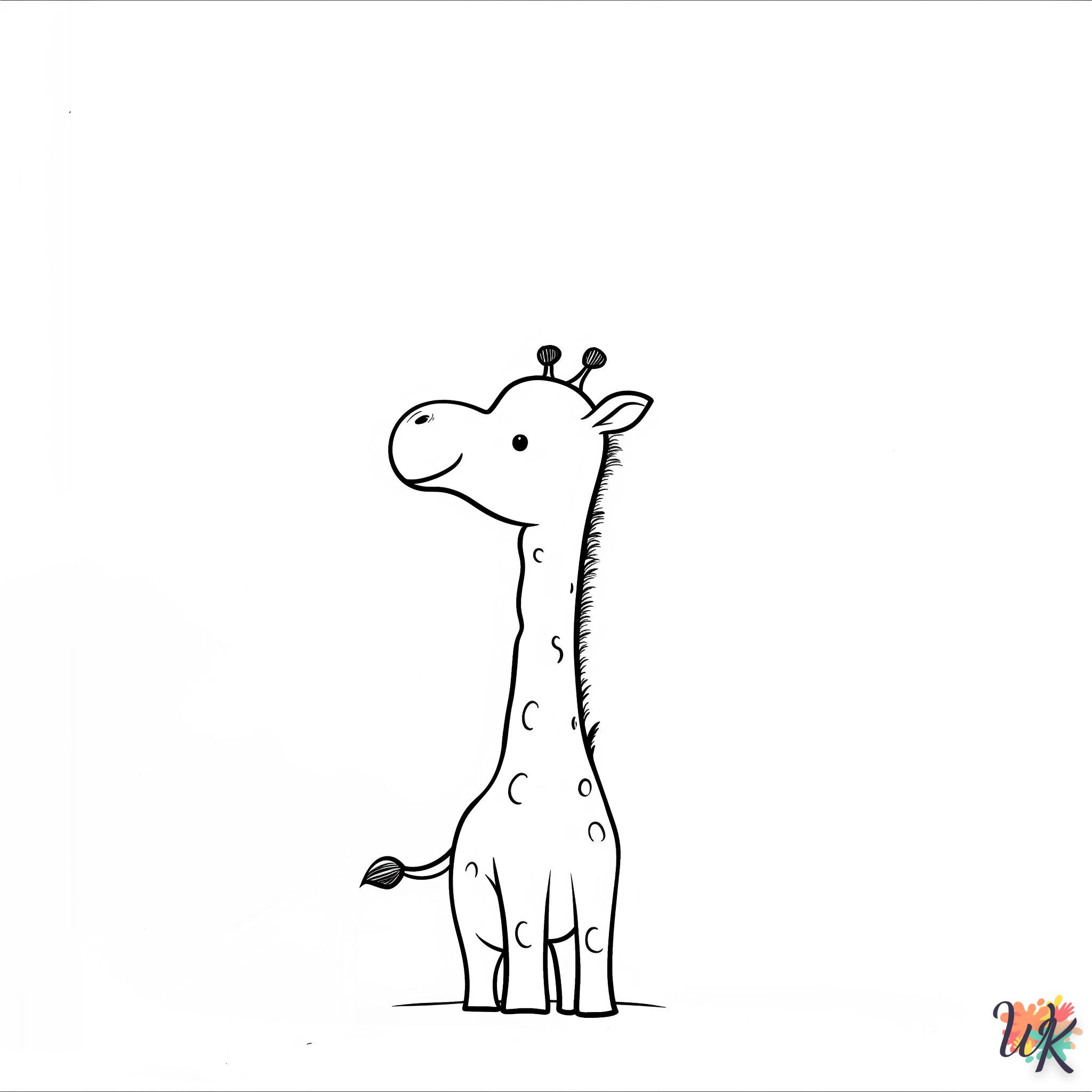 coloriage Girafe  et découpage à imprimer