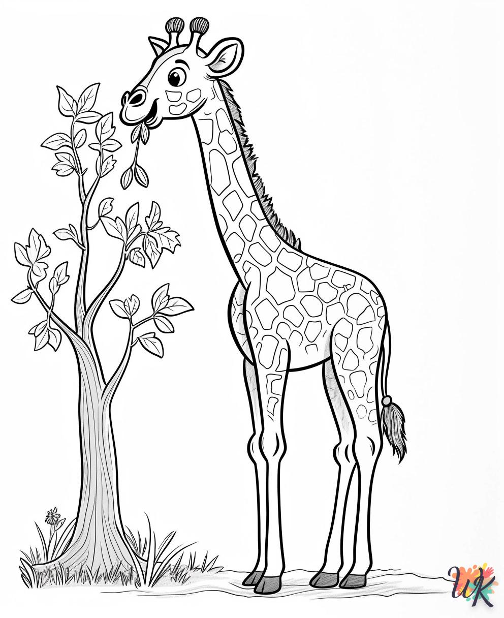 coloriage Girafe  pour enfant de 3 ans